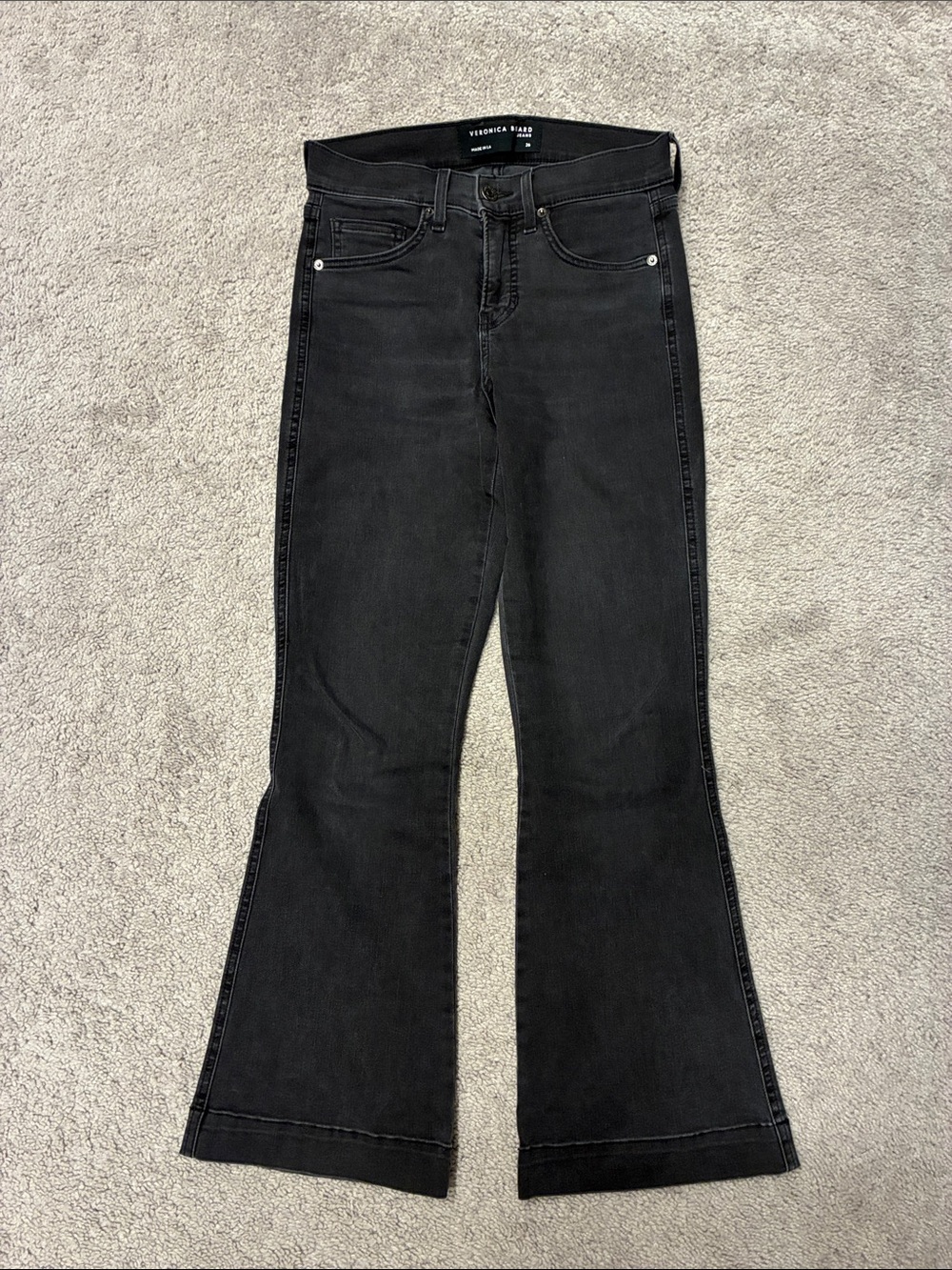 Veronica Beard Carson Ankle Flare Jeans (washed onyx)